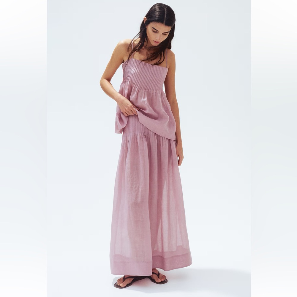 H&M Pink Maxi Skirt Ramie